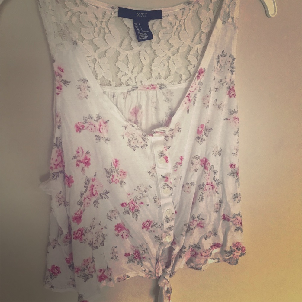 White Floral Top